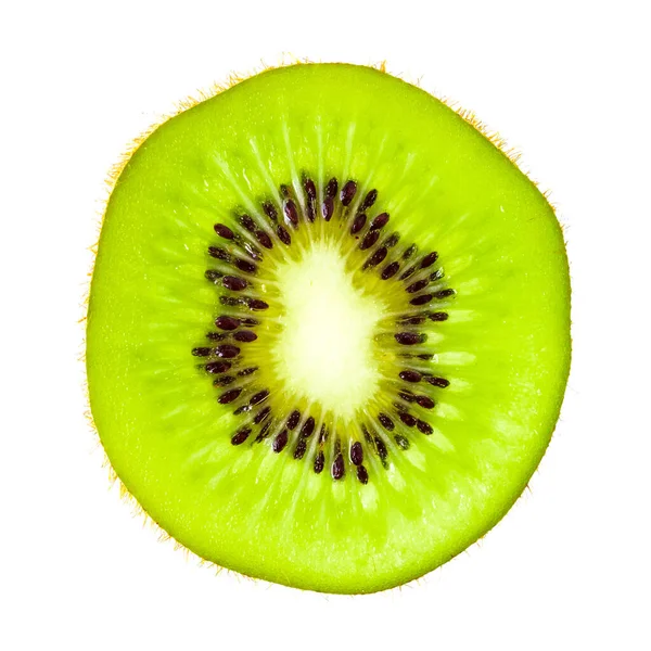 Fatia Frutas Kiwi Isolado Fundo Branco — Fotografia de Stock