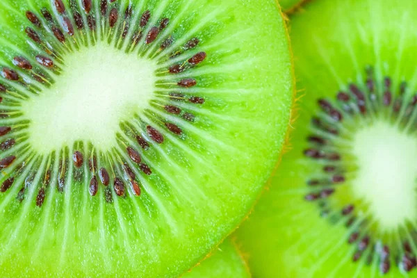 Świeże Owoce Kiwi Plastry Makro Zbliżenie Tło — Zdjęcie stockowe