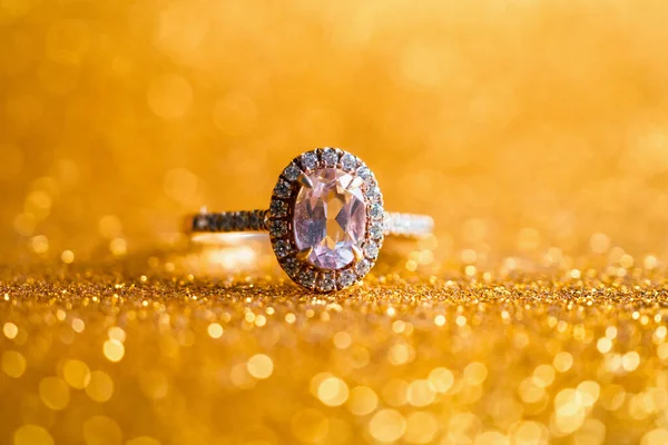 Ékszerek Gyémánt Gyűrű Elvont Ünnepi Csillogó Karácsonyi Ünnep Textúra Háttér — Stock Fotó