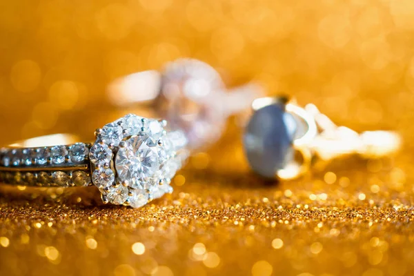 Šperky Diamantový Prsten Abstraktní Slavnostní Třpyt Vánoční Sváteční Textury Pozadí — Stock fotografie