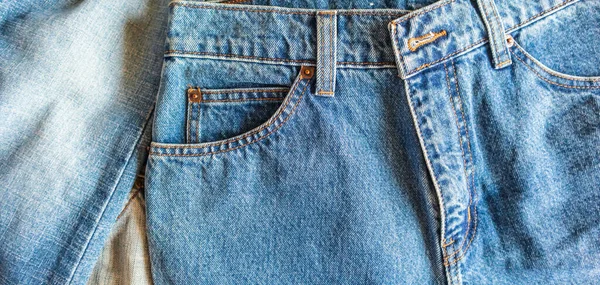Muitos Jeans Azul Denim Fundo — Fotografia de Stock