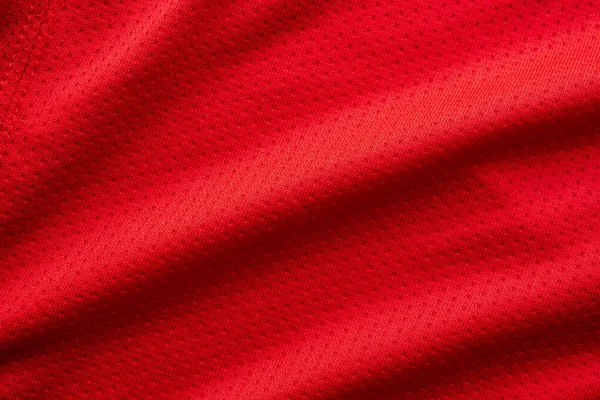 Red Fabric Sport Clothing Football Jersey Air Mesh Texture Background — Stock Photo, Image