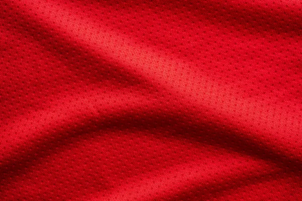 Red Fabric Sport Clothing Football Jersey Air Mesh Texture Background — Stock Photo, Image