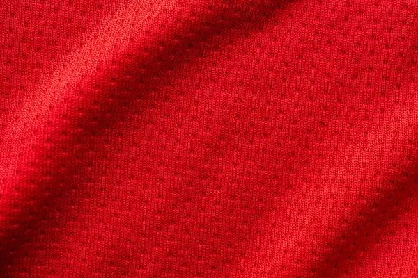 Tessuto Rosso Sport Abbigliamento Calcio Jersey Con Aria Maglia Texture — Foto Stock