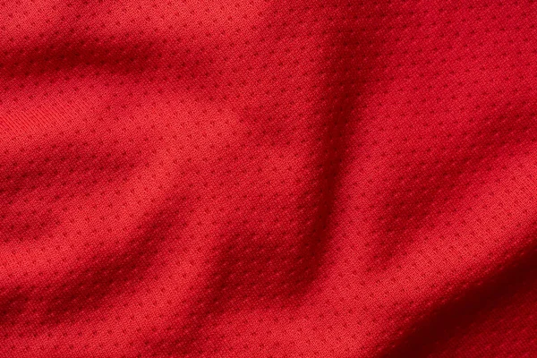 Jersey Fútbol Ropa Deportiva Tela Roja Con Fondo Textura Malla —  Fotos de Stock