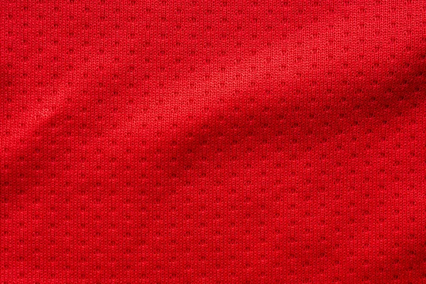 Piros Szövet Sport Ruházat Labdarúgó Mez Levegő Háló Textúra Háttér — Stock Fotó