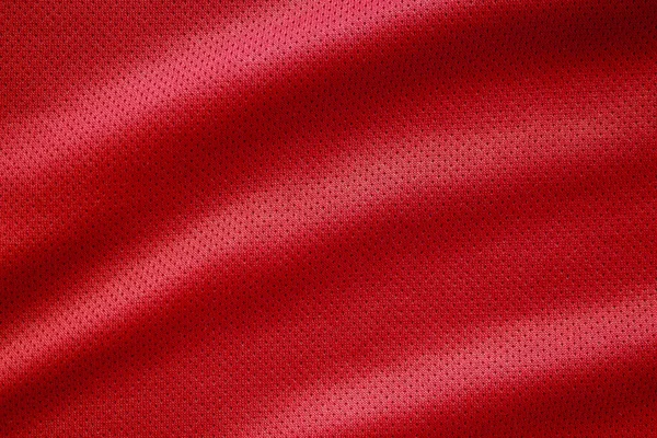 Red Fabric Sport Clothing Football Jersey Air Mesh Texture Background — Stock Photo, Image