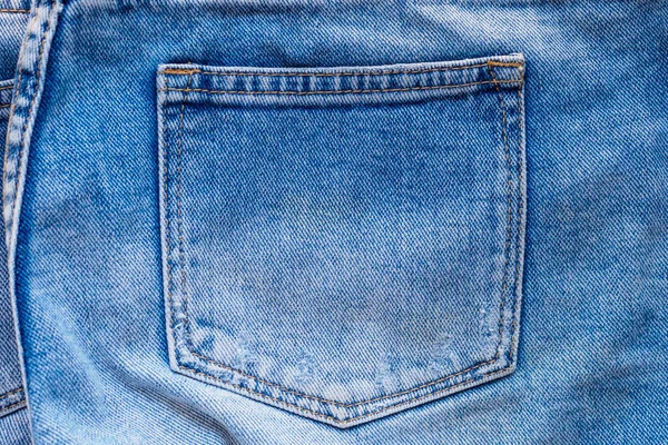 Jeans Denim Bleu Poche Arrière Fermer — Photo