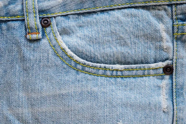 Denim Jeans Bolso Textura Fundo — Fotografia de Stock