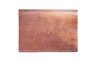 Boş kot pantolon deri etiket dokusu beyaz arkaplanda izole