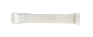 boş beyaz çubuk kese şeker paketi beyaz arkaplanda izole