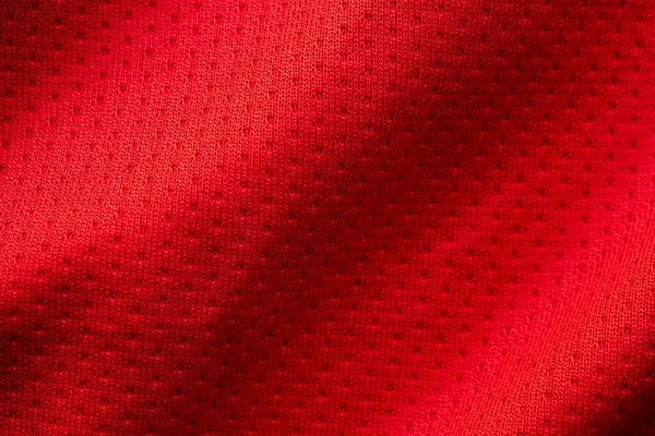 Tecido Vermelho Esporte Roupas Futebol Jersey Com Fundo Textura Malha — Fotografia de Stock