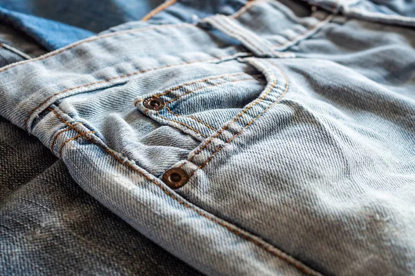 Nombreux Jeans Bleu Denim Fond — Photo
