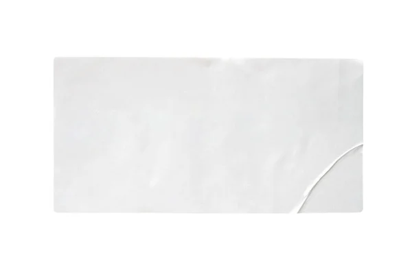 Label Stiker Kertas Putih Terisolasi Latar Belakang Putih — Stok Foto