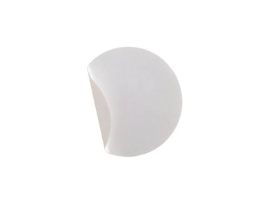 Beyaz arkaplanda kırpma yolu ile izole edilmiş boş beyaz daire kağıt etiketi