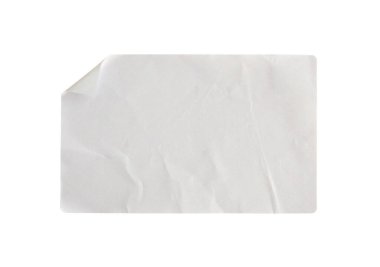 Çıkartma etiketi kırpma yolu ile beyaz arkaplanda izole edildi