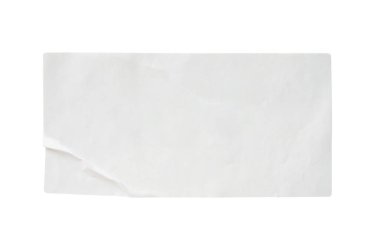 Beyaz arka planda izole edilmiş beyaz kağıt etiketi