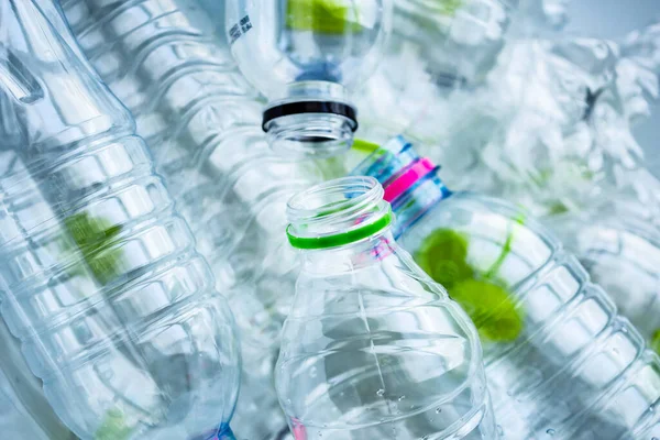 Garrafas Plástico Conceito Fundo Reciclagem — Fotografia de Stock
