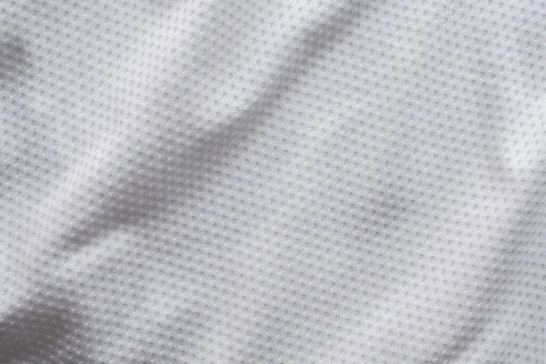 White Fabric Sport Clothing Football Jersey Air Mesh Texture Background — Stock Photo, Image