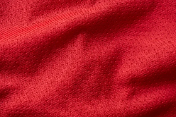 Red Fabric Sport Clothing Football Jersey Air Mesh Texture Background — Stock Photo, Image