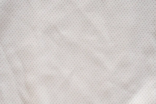White Fabric Sport Clothing Football Jersey Air Mesh Texture Background — Stock Photo, Image
