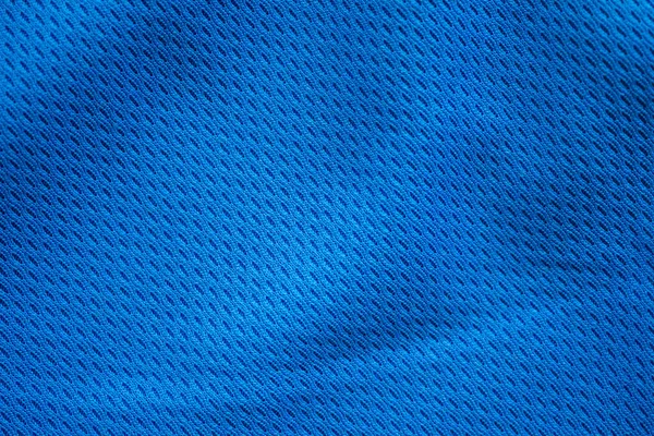 Blauer Stoff Sportbekleidung Fußballtrikot Mit Air Mesh Textur Hintergrund — Stockfoto