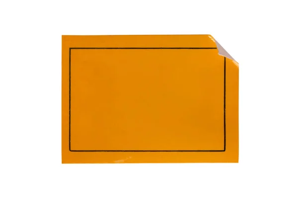 白を基調としたオレンジの紙のシールラベル — ストック写真