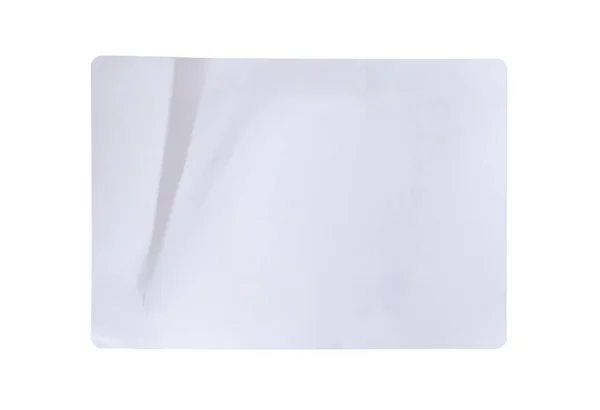 Etykieta Białym Papierze Izolowana Białym Tle — Zdjęcie stockowe