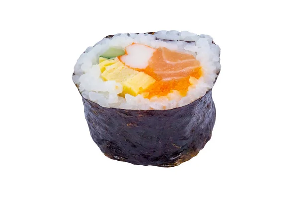 Rolo Sushi Isolado Fundo Branco — Fotografia de Stock