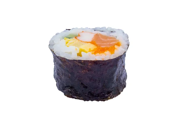 Rolo Sushi Isolado Fundo Branco — Fotografia de Stock