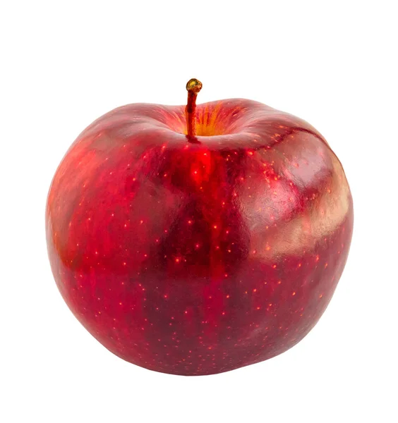 Pomme Rouge Fraîche Isolée Sur Fond Blanc — Photo