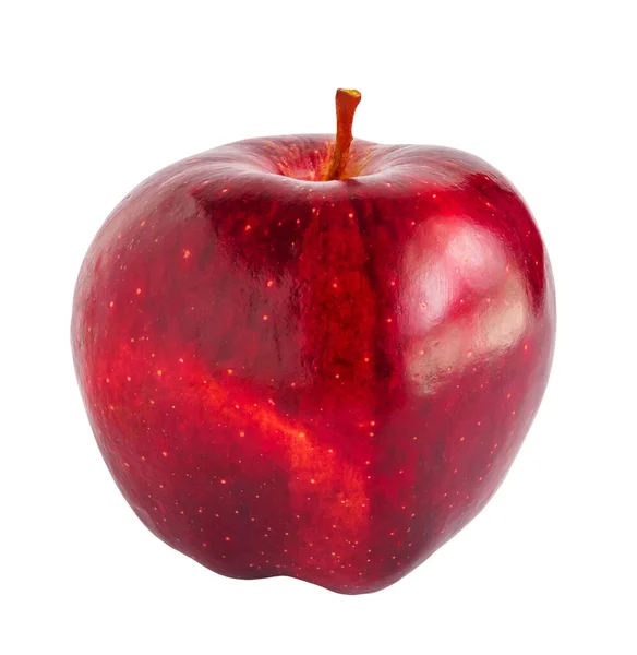 Pomme Rouge Fraîche Isolée Sur Fond Blanc — Photo