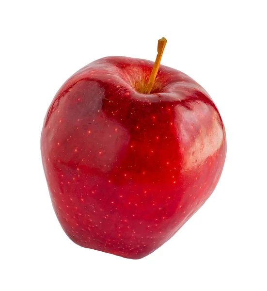 Pomme Rouge Fraîche Isolée Sur Fond Blanc — Photo