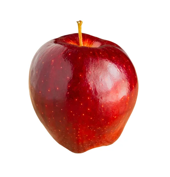 Pomme Rouge Fraîche Isolée Sur Fond Blanc — Photo