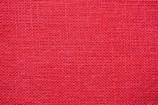 Red Color Linen Canvas Texture Background — Stock Photo, Image