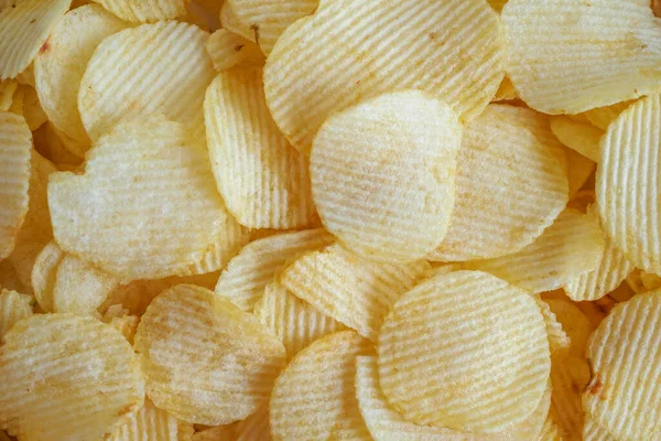 Knusprige Kartoffelchips Snack Textur Hintergrund — Stockfoto