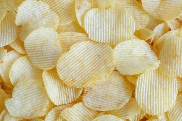 Crispy Potato Chips Snack Texture Background — Stock Photo, Image