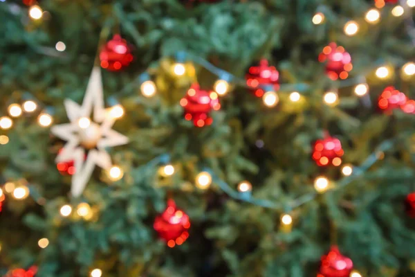 Astratto Festa Natale Con Oro Festivo Bokeh Luce Albero Sfondo — Foto Stock