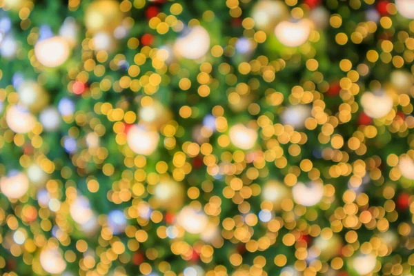 Abstract Christmas Holiday Festive Gold Bokeh Light Tree Blurred Background — Stock Photo, Image
