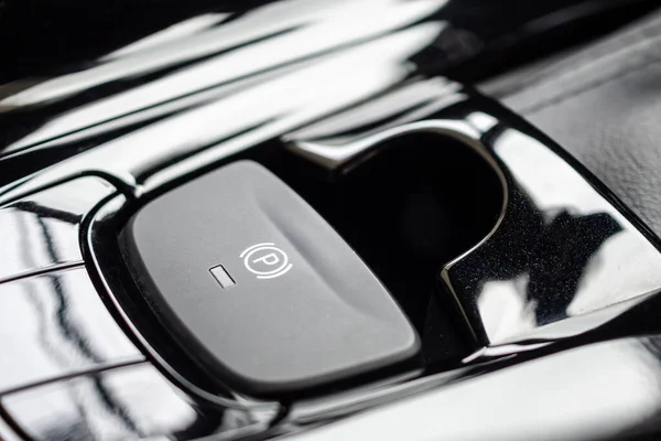 Electronic Handbrake Button Luxury Modern Car — Stock Photo, Image