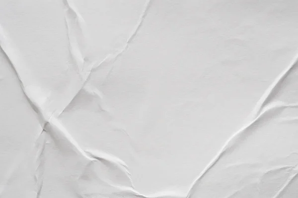 Пустая Белая Скомканная Складчатая Текстура Плаката — стоковое фото