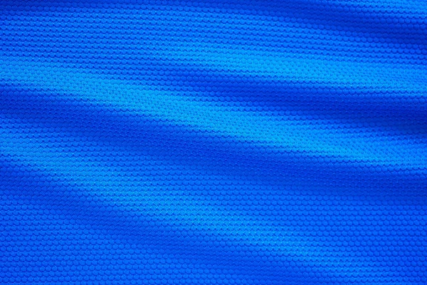 Tissu Maillot Football Bleu Texture Vêtements Sport Fond Vue Rapprochée — Photo