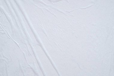 Boş beyaz buruşmuş ve buruşmuş kağıt poster dokusu arka planı