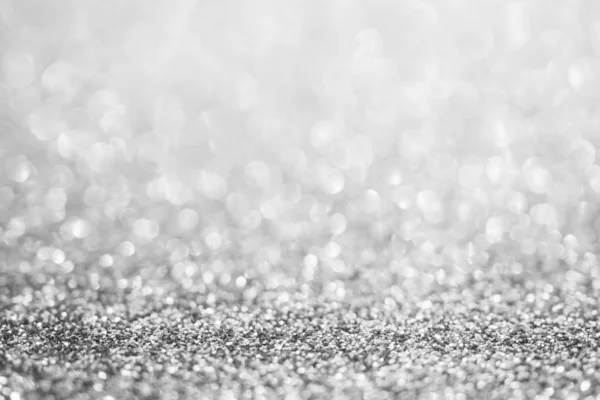 Abstracte Vervaging Zilver Glitter Schitteren Onscherpe Bokeh Licht Achtergrond — Stockfoto