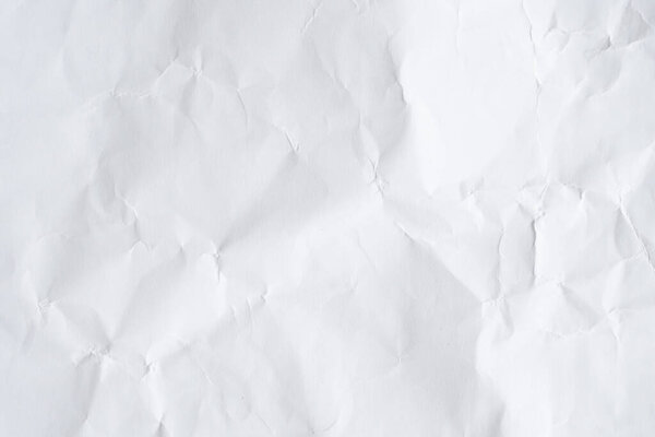 Abstract white crumpled paper texture background
