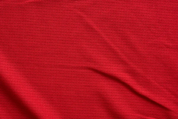 Roupas Esportivas Tecido Futebol Jersey Textura Vista Superior Cor Vermelha — Fotografia de Stock