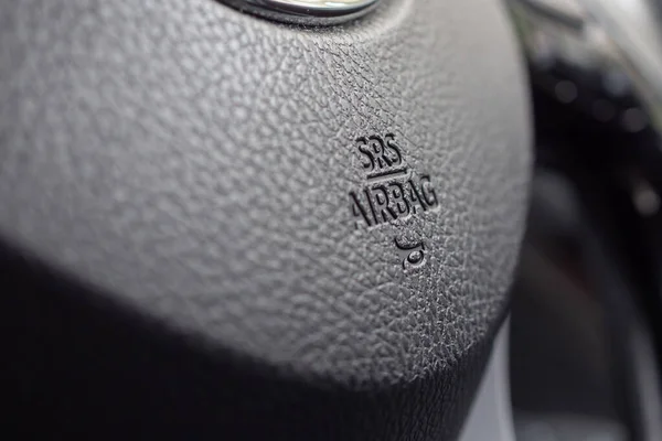 Sinal Airbag Segurança Volante Carro Com Ícone Chifre — Fotografia de Stock
