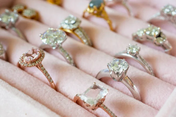 Sieraden Diamanten Ringen Oorbellen Doos — Stockfoto