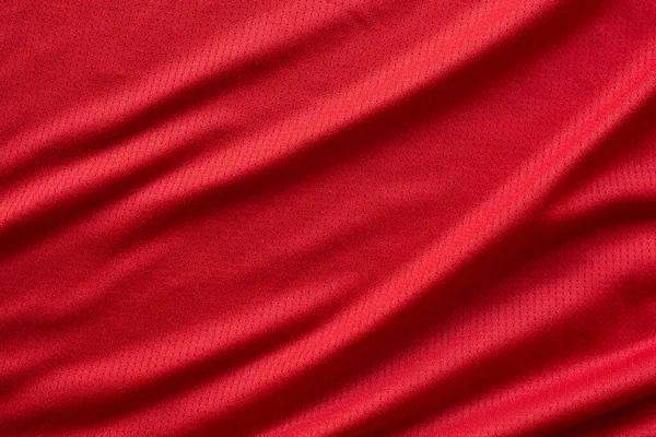 Pakaian Olahraga Jersey Sepak Bola Tekstur Top View Warna Merah — Stok Foto