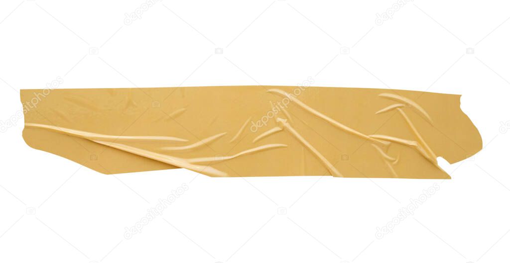 Brown adhesive tape isolated on white background